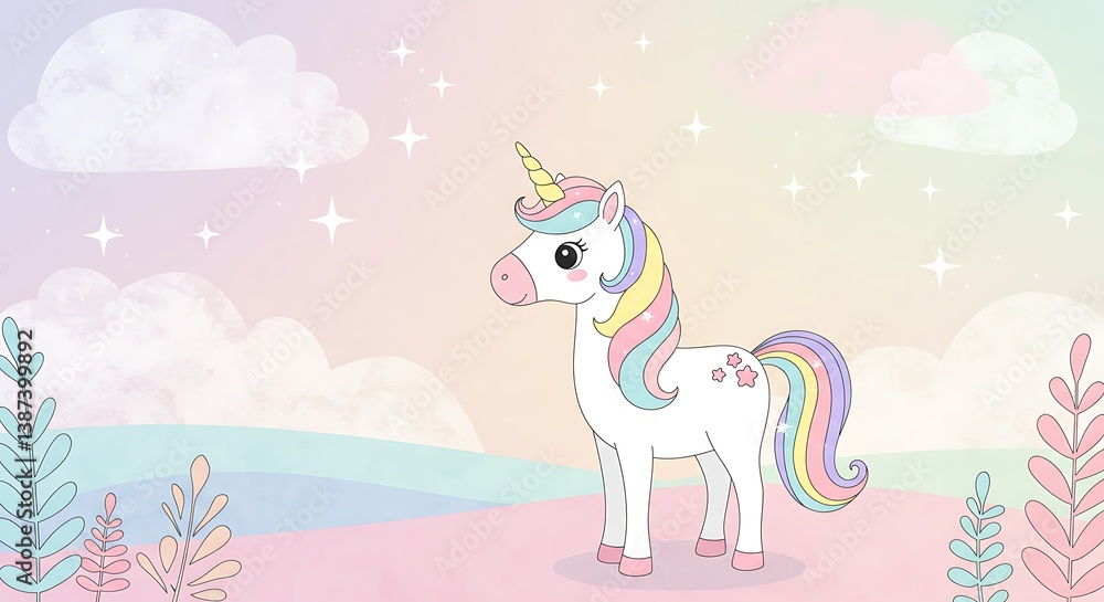 Pastel Dreamscape Unicorn AI Generated Pastel Dreamscape Unicorn AI Generated
