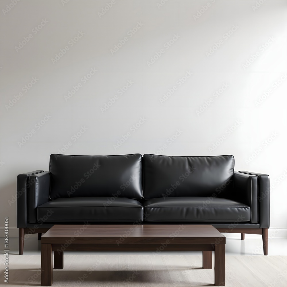 Fototapeta premium Modern minimalist black sofa