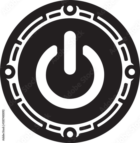 power button silhouette on a white background