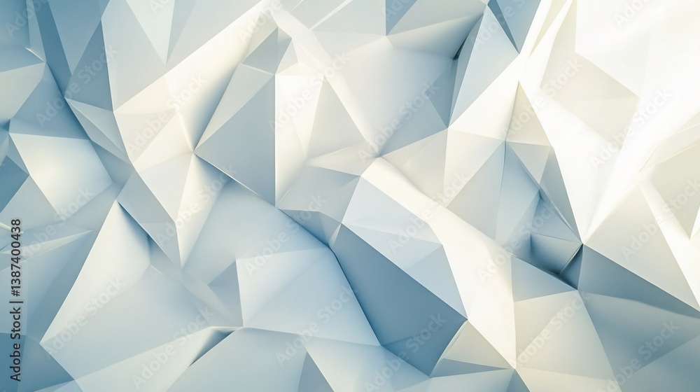 Obraz premium Abstract White Polygonal Background, geometric surface design concept
