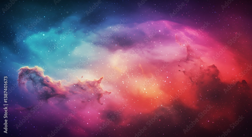 Fototapeta premium Cosmic Chromatic Dance AI Generated
