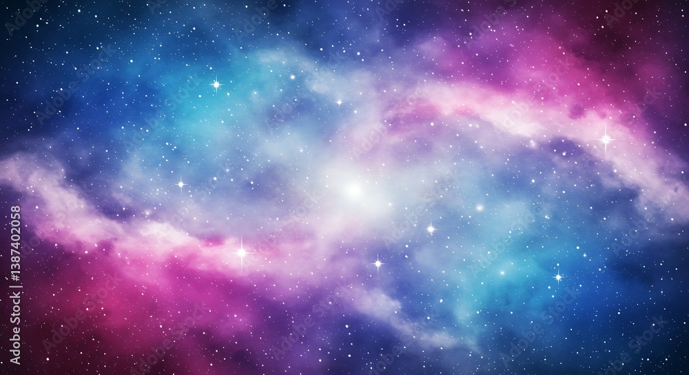 Naklejka premium Cosmic Roseate Bloom AI Generated