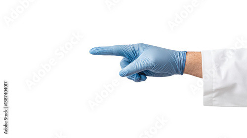 Doctor hand wearing gloves isolated on transparent background