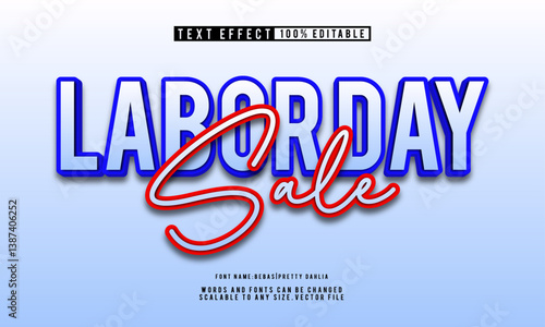Editable Labor Day text effect template featuring vibrant, colorful design.
