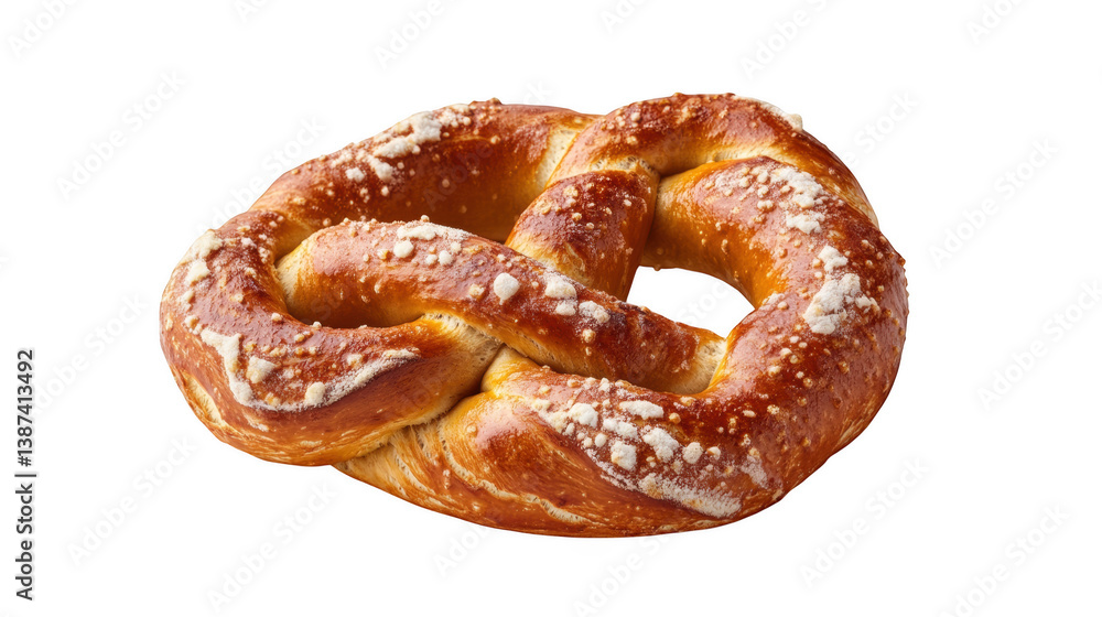 Freshly baked pretzel with golden brown crust isolated food photography studio setting culinary delight Freshly baked pretzel with golden brown crust isolated food photography studio setting culinary delight