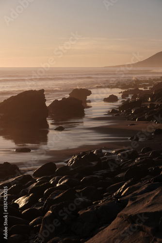 Ocean coast at sunset