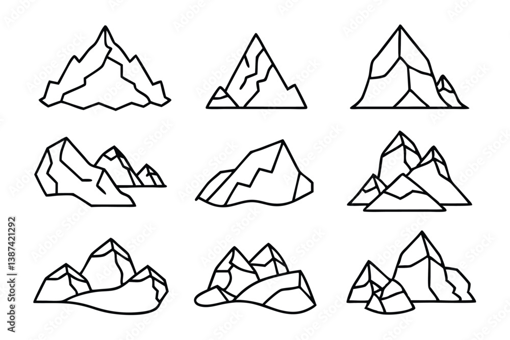 Glaciers Line Art Illustration Beautiful Concept for Artistic Expression  