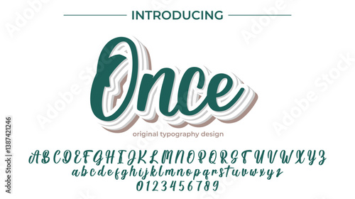 Once Font Stylish brush painted an uppercase vector letters, alphabet, typeface