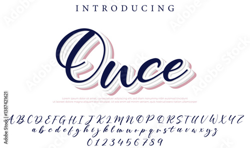 Once Font Stylish brush painted an uppercase vector letters, alphabet, typeface
