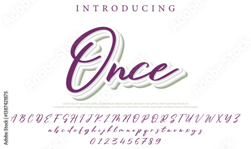 Once Font Stylish brush painted an uppercase vector letters, alphabet, typeface