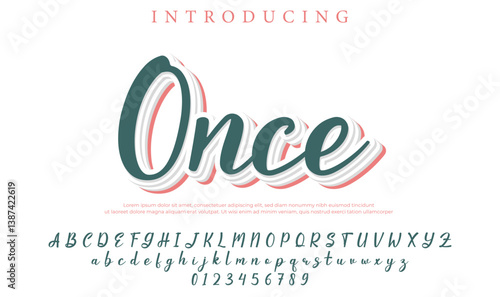 Once Font Stylish brush painted an uppercase vector letters, alphabet, typeface