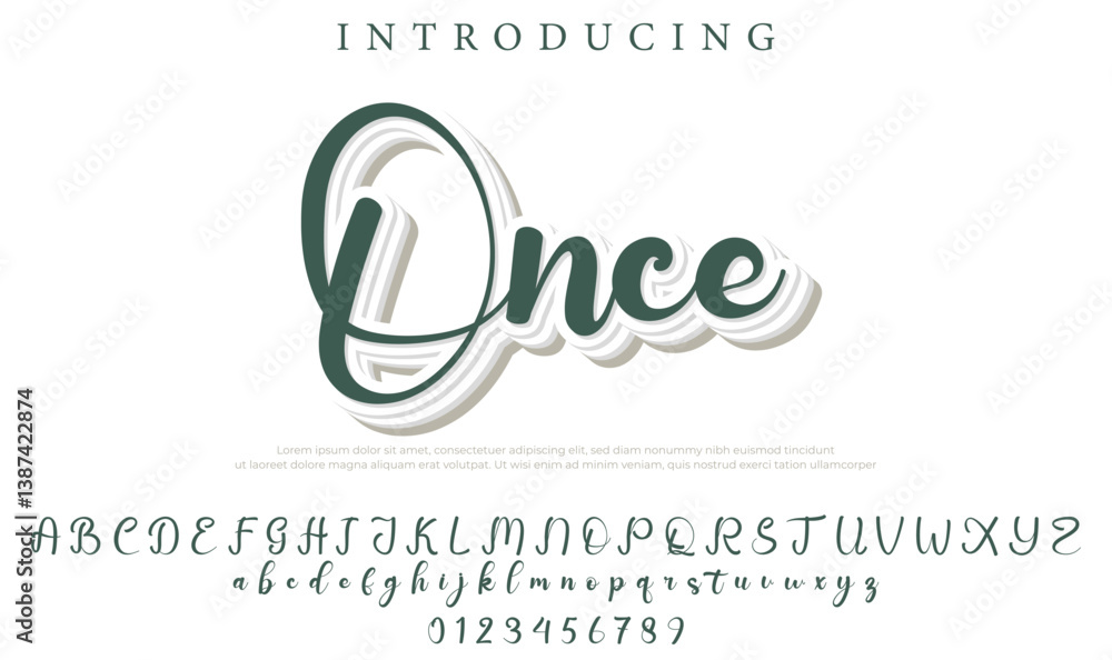 Once Font Stylish brush painted an uppercase vector letters, alphabet, typeface Once Font Stylish brush painted an uppercase vector letters, alphabet, typeface