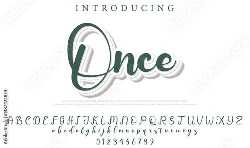 Once Font Stylish brush painted an uppercase vector letters, alphabet, typeface