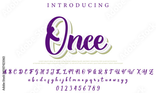 Once Font Stylish brush painted an uppercase vector letters, alphabet, typeface