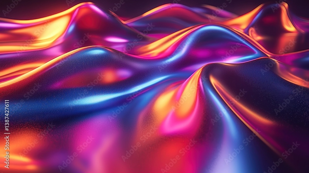 Fototapeta premium Abstract vibrant rippling fabric