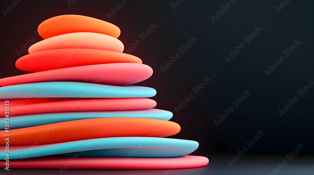 Abstract Christmas Background with Stacked Colorful Shapes Abstract Christmas Background with Stacked Colorful Shapes