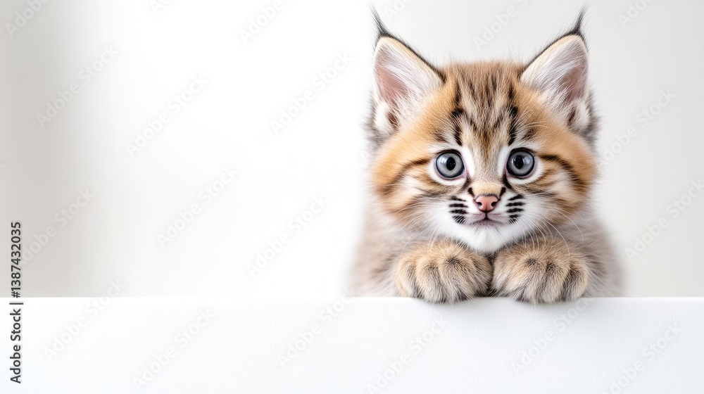 Cute Kitten Looking at Blank Space Cute Kitten Looking at Blank Space