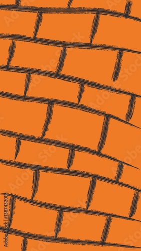brick wall background orange with abstract lines