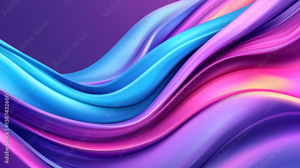 Fototapeta premium Abstract Colorful Background with Glowing Fluid Waves