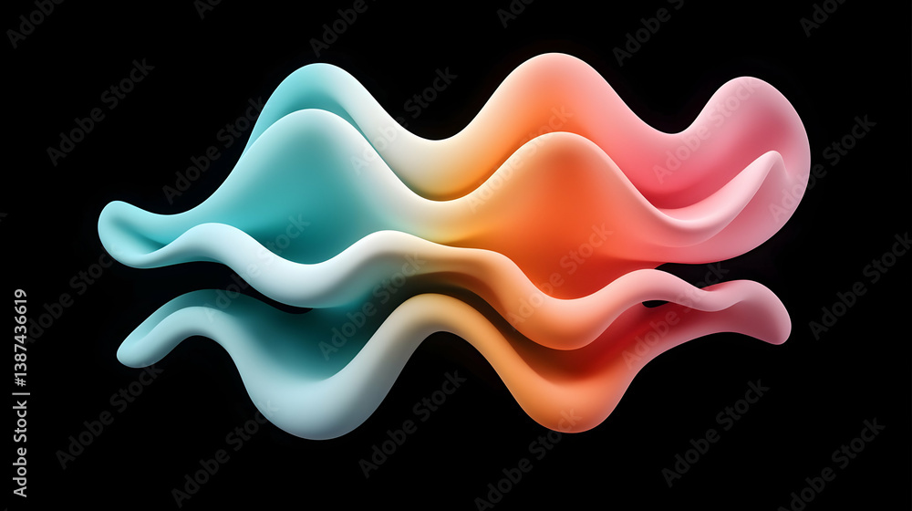 Abstract Colorful Waves Music Visualizer