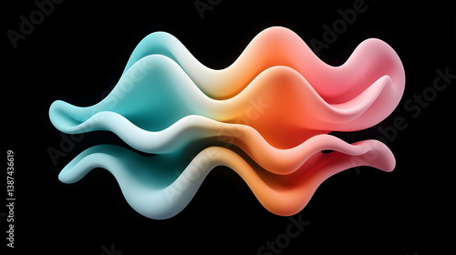 Obraz na płótnie Abstract Colorful Waves Music Visualizer w salonie