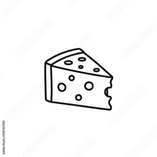 Slice of cheese with a bite taken out in a minimalist style  