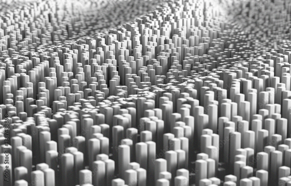 Abstract 3D Geometric Landscape Ideal for Welcome Banners and Modern Design 3d rendered illustration