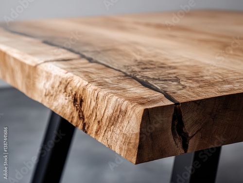 Natural wood table with vis...