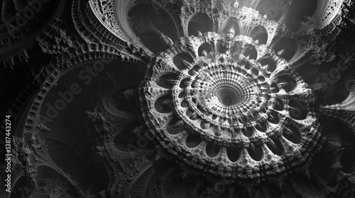 Intricate grayscale fractal...