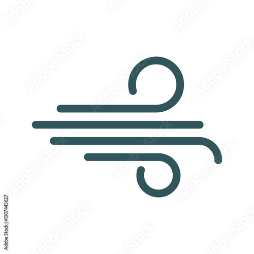 High wind vector flat icon. Weather sign