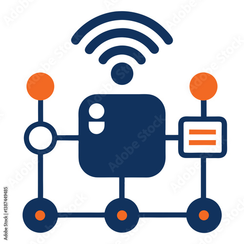IoT Network Icon for Smart Devices, Wireless Systems, and Connectivity

