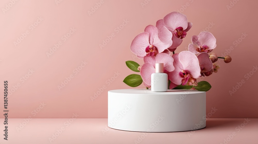 An elegant arrangement featuring striking orchids and modern design elements harmonize beautifully, creating a sophisticated feel with captivating and delicate floral charm.