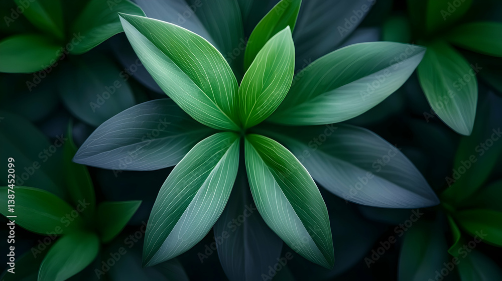 Obraz premium Bright Green Lush Spring Foliage Background