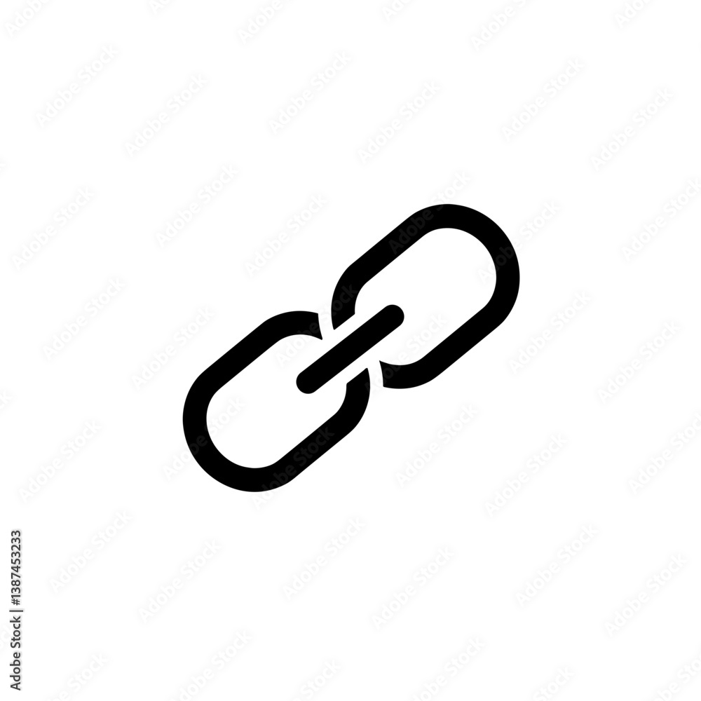 Chain link icon design on white background Chain link icon design on white background