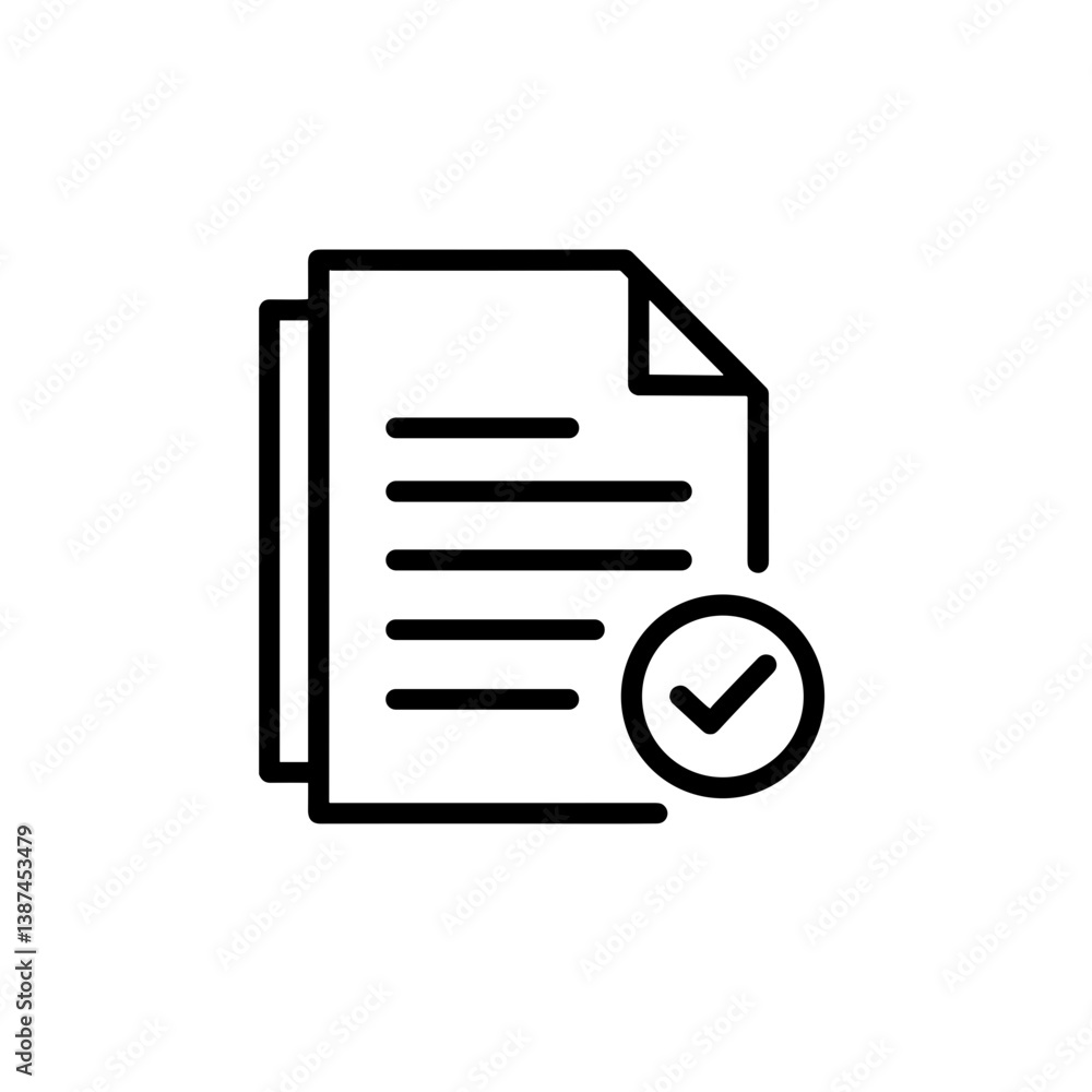 Document with Check Mark Symbolizing Approval Document with Check Mark Symbolizing Approval