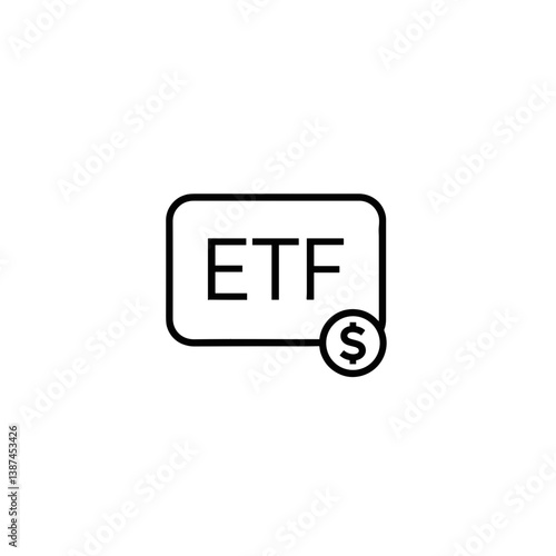 ETF investment concept with dollar symbol in minimalist style  