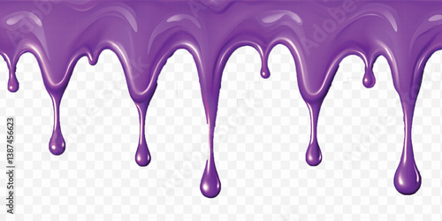 realistic liquid paint dripping down in different colour style isolated on white background