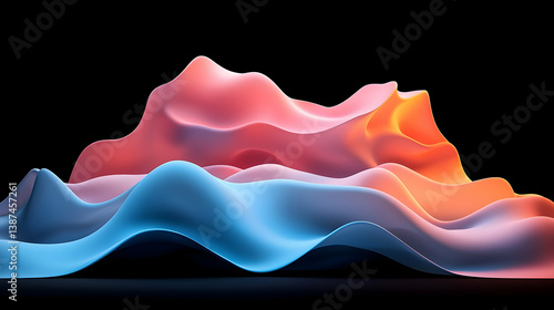 Obraz na płótnie Abstract Waves of Vibrant Colors Creating a Dynamic Composition w salonie