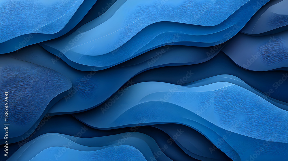 Abstract Wavy Dark Blue Stone Pathway Design