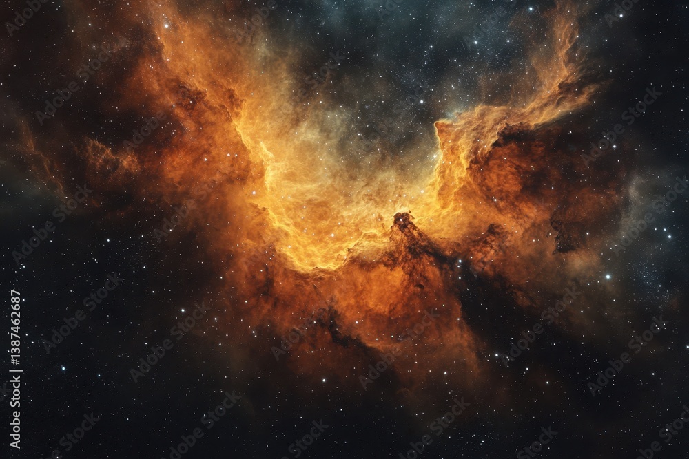 Obraz premium Stunning cosmic nebula captured amidst a sea of twinkling stars