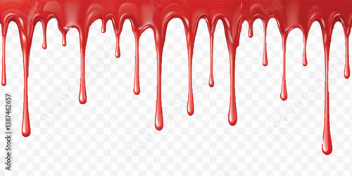 realistic liquid paint dripping down in different colour style isolated on white background