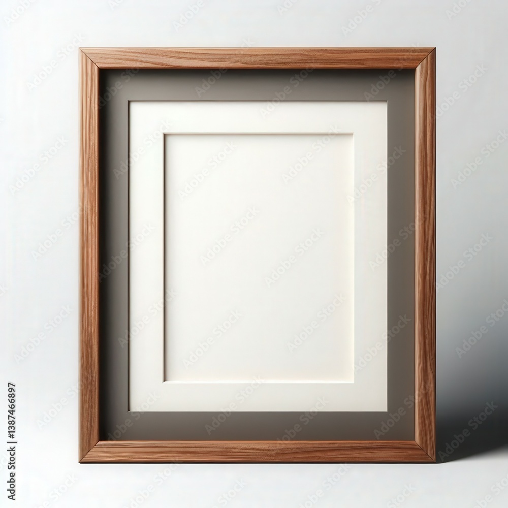 Minimal empty wooden frame isolated on white background. Minimal empty wooden frame isolated on white background.