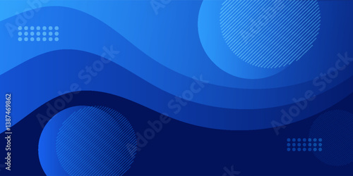 Abstract blue background. Modern simple blue geometric design. Minimal shapes. Suit for booklet,