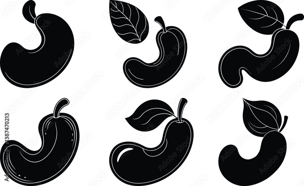 Fototapeta premium Cashew silhouette vector