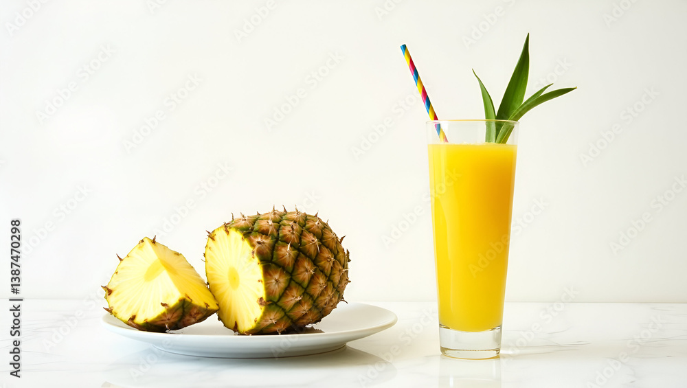 Freshly Cut Vibrant Yellow Pineapple with Prickly Skin and Juicy Texture on Display Freshly Cut Vibrant Yellow Pineapple with Prickly Skin and Juicy Texture on Display