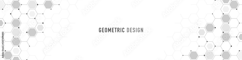 Abstract geometric background with hexagons shape pattern for banner or website header template Abstract geometric background with hexagons shape pattern for banner or website header template