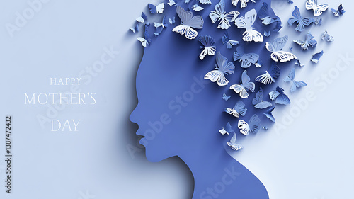 Abstract blue background with water of Mother's day