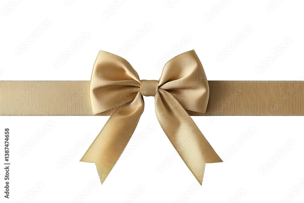 Gold Ribbon Bow Isolated on White Background (2) Gold Ribbon Bow Isolated on White Background (2)