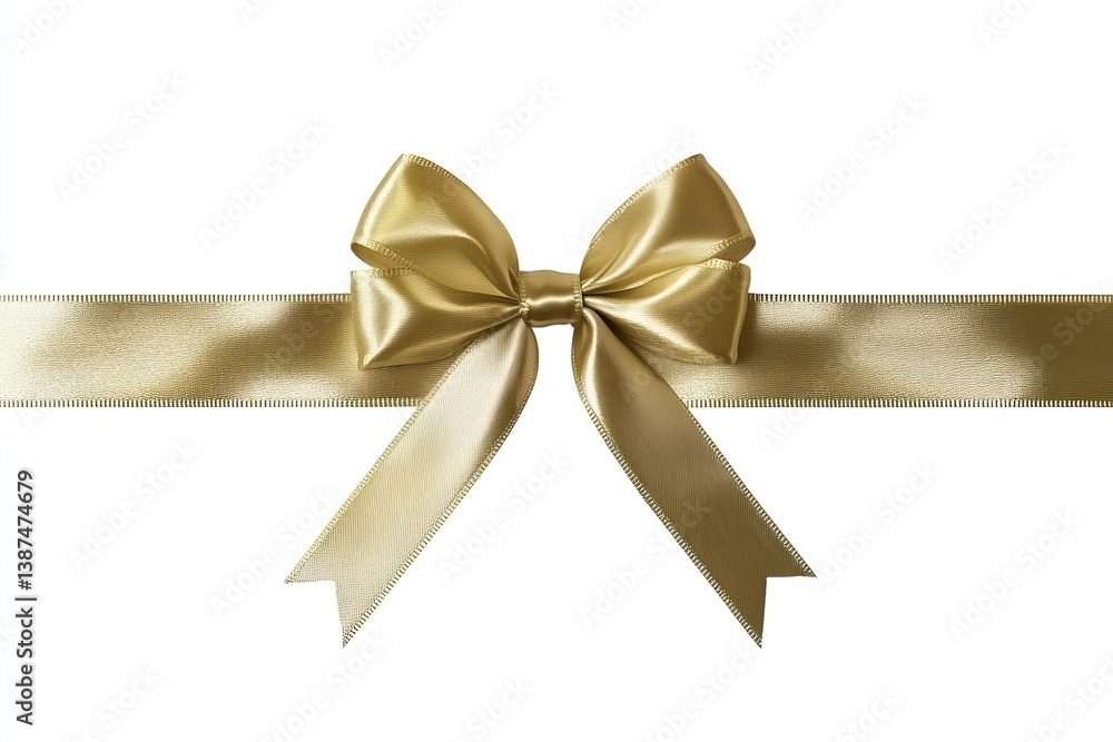 Gold Ribbon Bow Isolated on White Background (1) Gold Ribbon Bow Isolated on White Background (1)