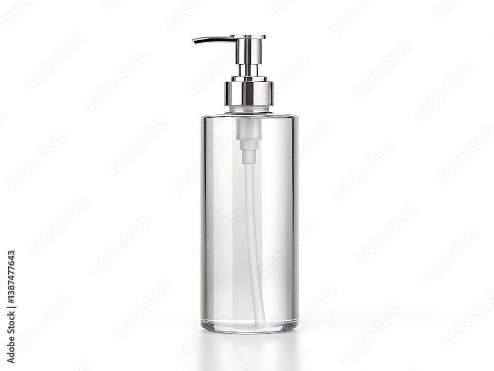 Clear Glass Refillable Dispenser Bottle with Chrome Pump Clear Glass Refillable Dispenser Bottle with Chrome Pump